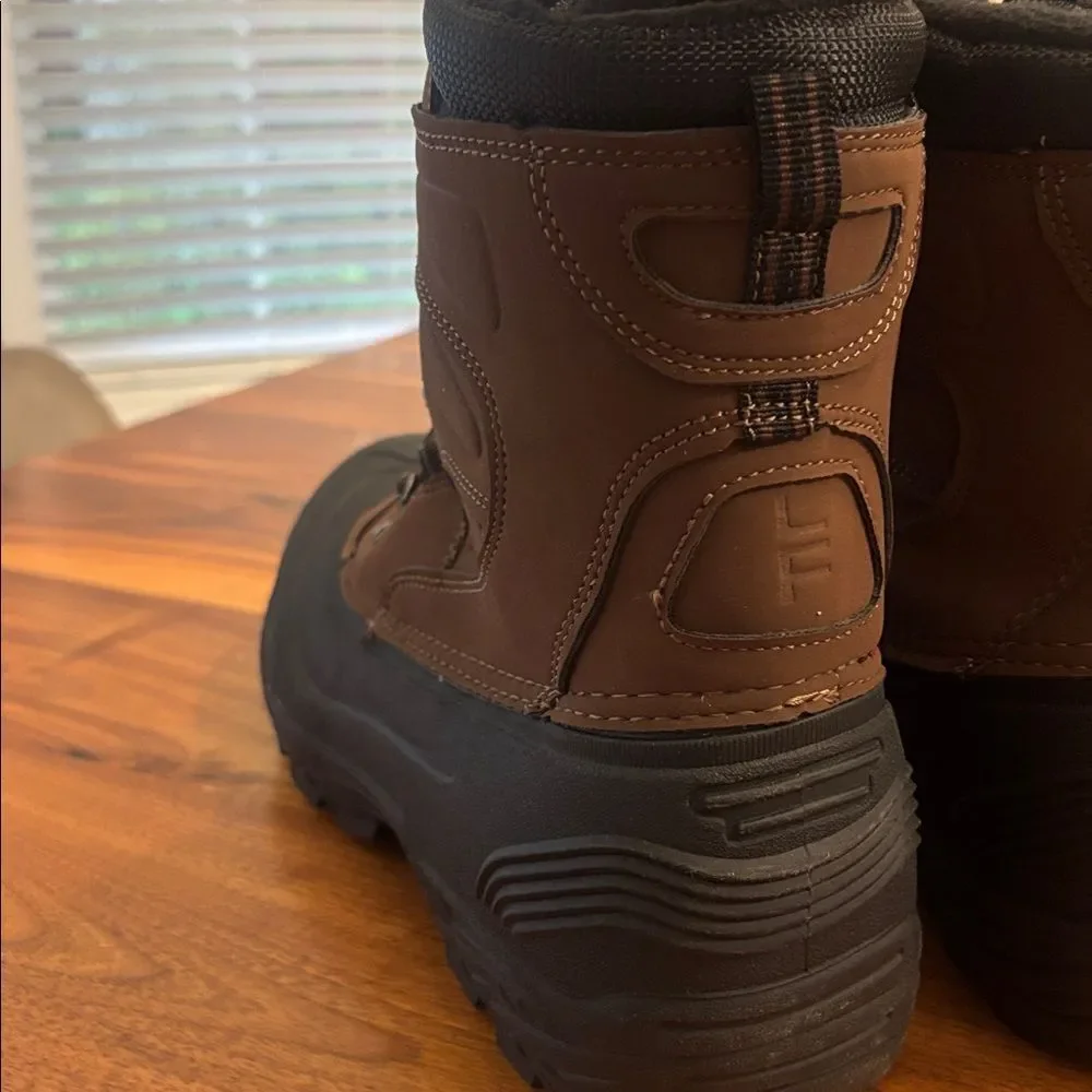 NWT New London Fog Brown Black Breckenridge Water Resistant 9” Boots Size 12